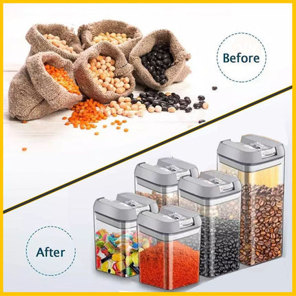 مرطبانات لتنظيم البقوليات والحبوب عدد 5 متعدد الأحجام  food  storage container set