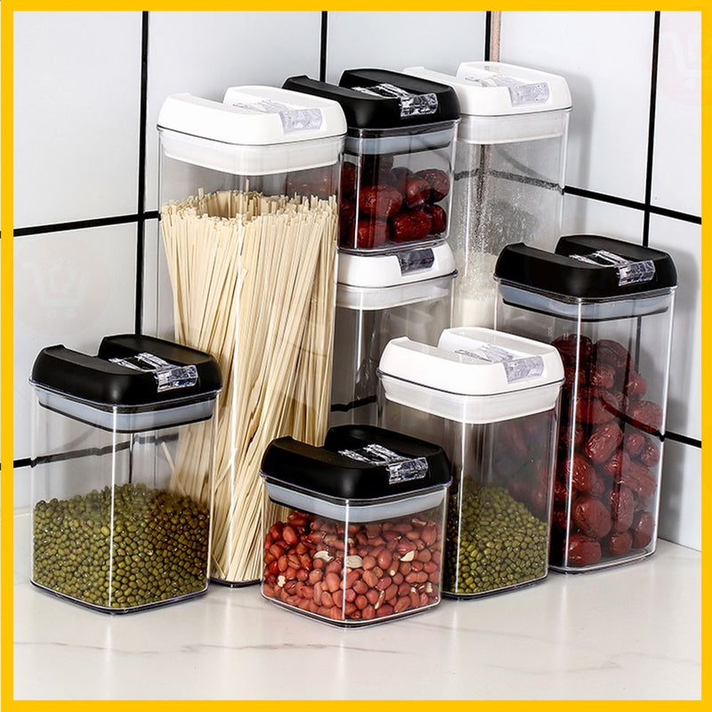 مرطبانات لتنظيم البقوليات والحبوب عدد 5 متعدد الأحجام  food  storage container set