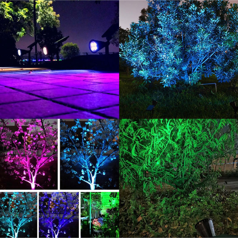 ضـوء للشجيرات ملون RGB للحدائق يعمل بالطاقة الشمسية Outdoor Waterproof  Solar Lawn Lamp