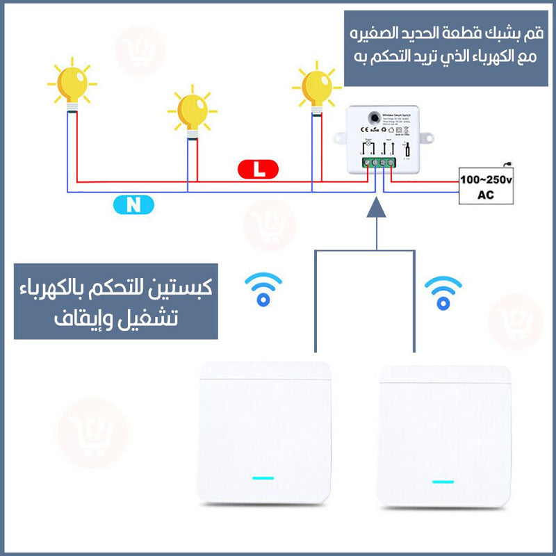كبسة تحكم للكهرباء عدد 2 Intelligent Cabling Free  Dual  Control Switch