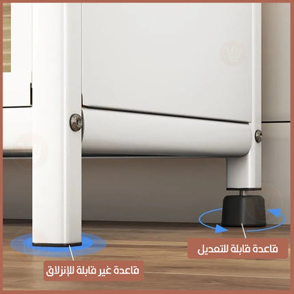 خزانة معدنية 3 طبقات مع ابواب Kitchen fluted flip shelf