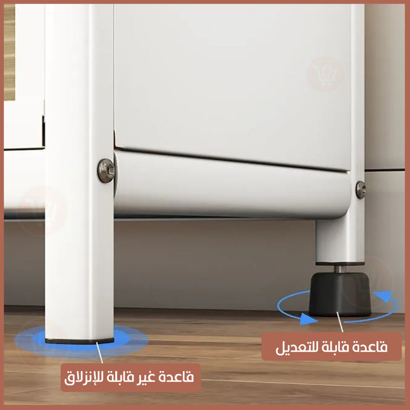 خزانة معدنية 3 طبقات مع ابواب Kitchen fluted flip shelf