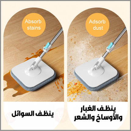 ممسحة دوارة للأرضيات مع دلو مربع الشكل 360 spin mop with bucket clear water
