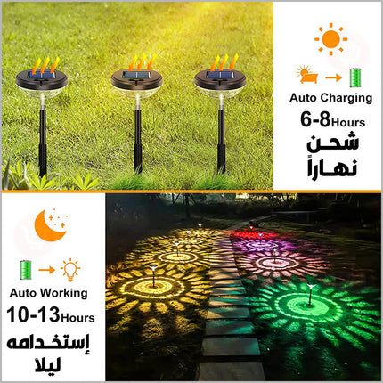 ضوء ملون لزينة الحدائق يعمل بالطاقة الشمسة garden solar light rgb color