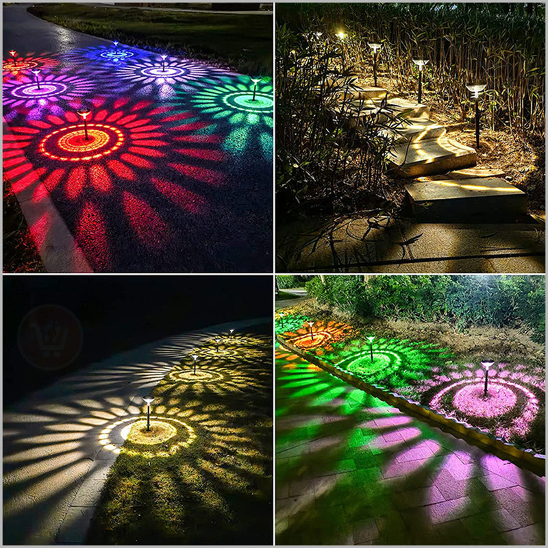 ضوء ملون لزينة الحدائق يعمل بالطاقة الشمسة garden solar light rgb color