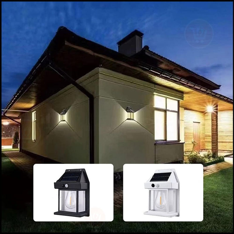 إضاءة شمسية شكل لمبة اضاءة لون اصفر  Solar interaction wall lamp