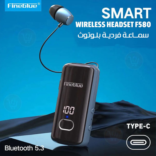 سماعة فردية بلوتوث fineblue smart wireless headset f580