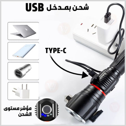 كشاف للرحلات والطوارئ مع لوكس صغير وكشاف يثبت على الرأس Bnational  Escape Rescue  3 in1