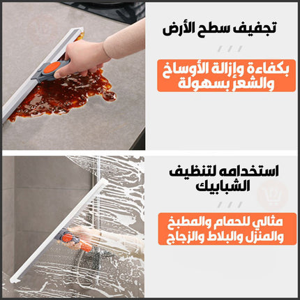 قشاطة سيليكون أرضيات وزجاج قابلة للدوران 180درجة Silicone Ground Scraping Floor Cleaning Household Mop