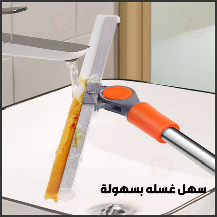 قشاطة سيليكون أرضيات وزجاج قابلة للدوران 180درجة Silicone Ground Scraping Floor Cleaning Household Mop