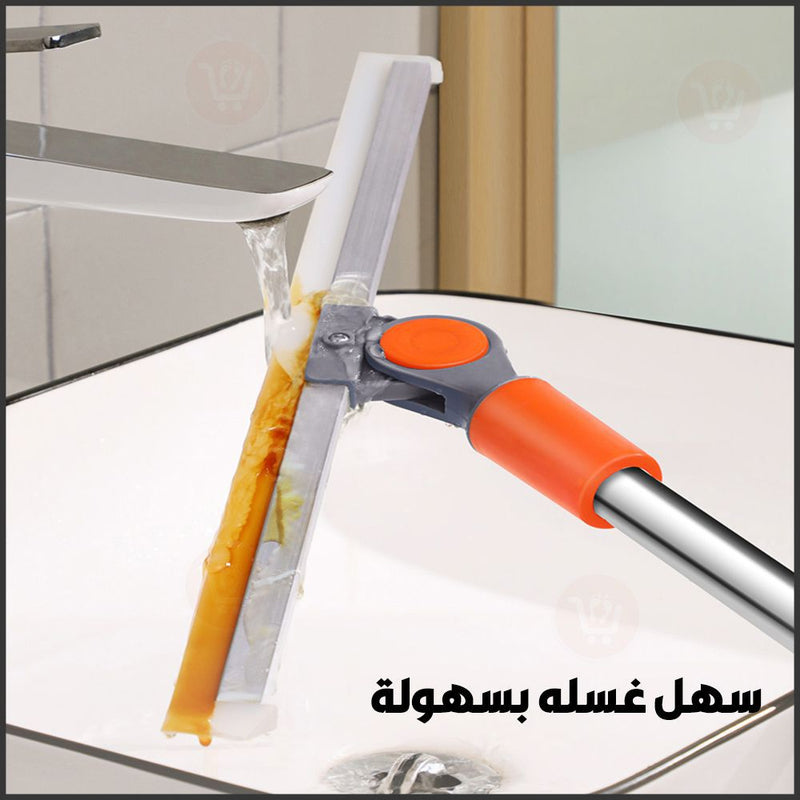 قشاطة سيليكون أرضيات وزجاج قابلة للدوران 180درجة Silicone Ground Scraping Floor Cleaning Household Mop