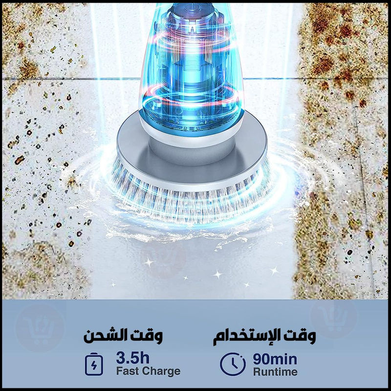 فرشاة تنظيف قابلة للدوران تعمل بالشحن لإستخدامات منزلية متعددة