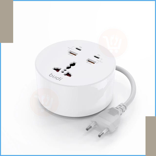 وصلة مع  مدخل شحن USB اربع منافذ من شركه budi