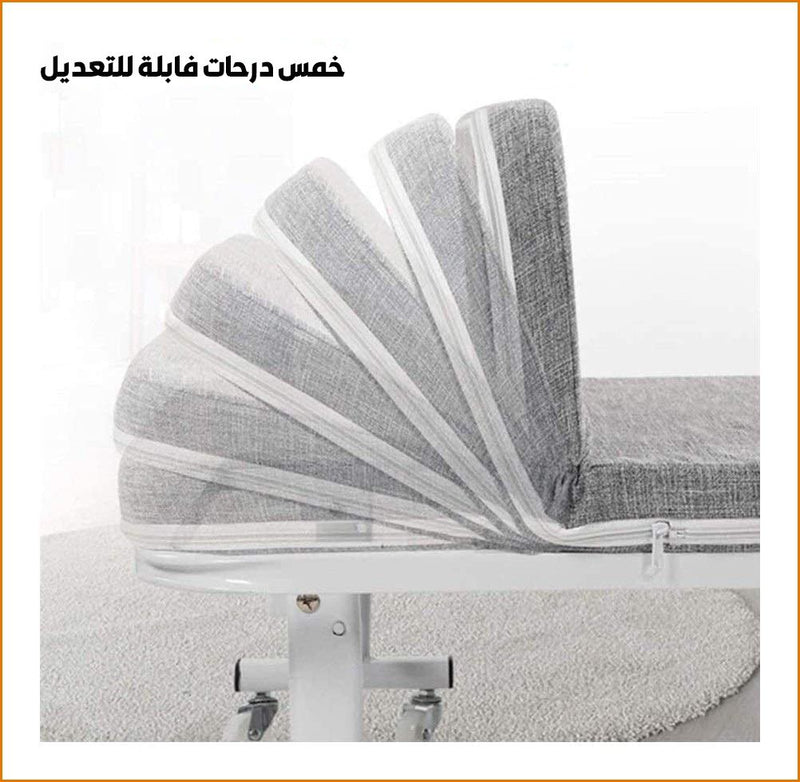 سرير متنقل قابل للطي سهل التنقل والتخزين