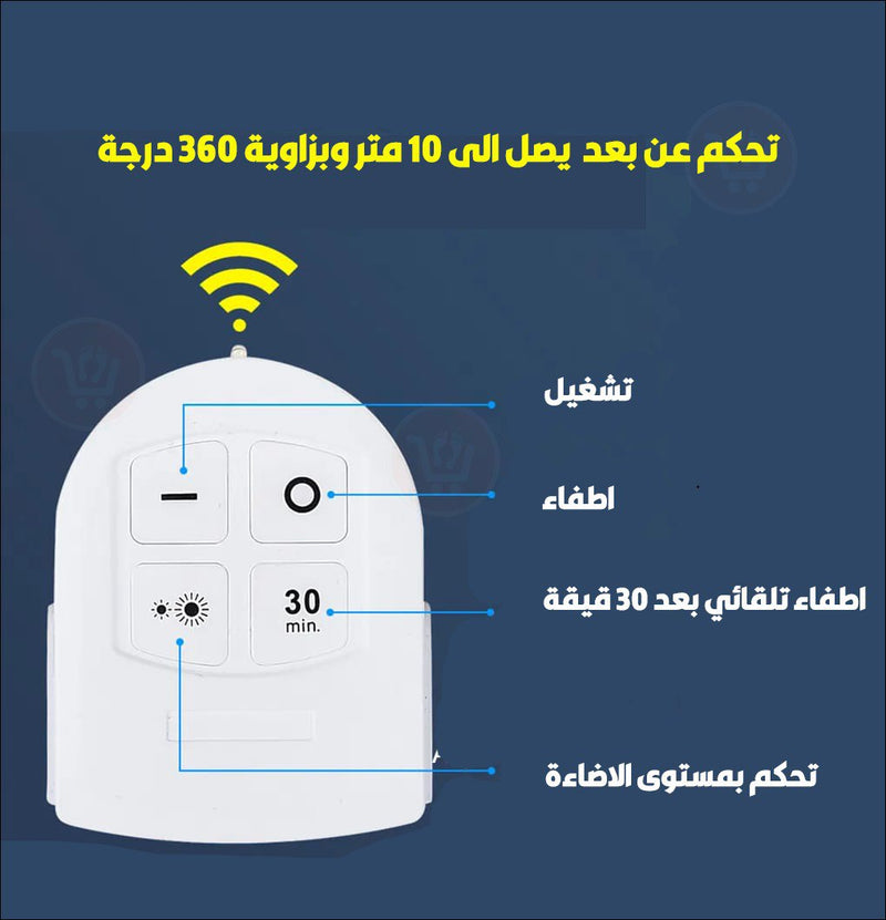 مصباح لد يثبت على الحائط مع ريموت تحكم