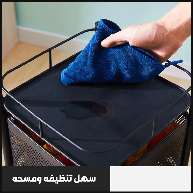 رفوف مربعة معدنية متعددة الطبقات لإستخدامات عديدة قابلة للدوران   layers Kitchen Rotating Trolley