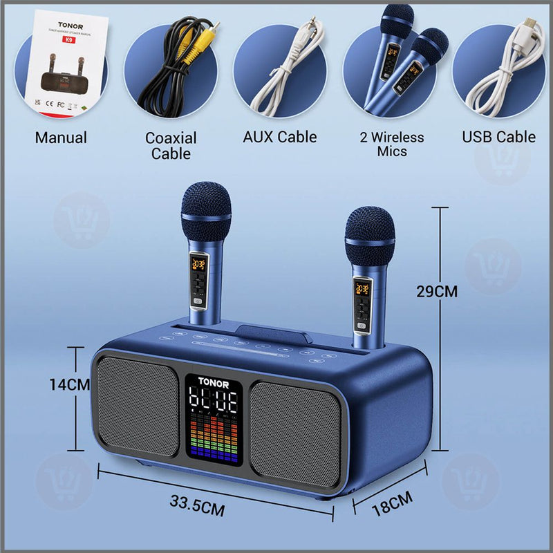 سماعة سبيكر كاريوكي مع مايكرفون عدد 2 KARAOKE bluetooth speaker