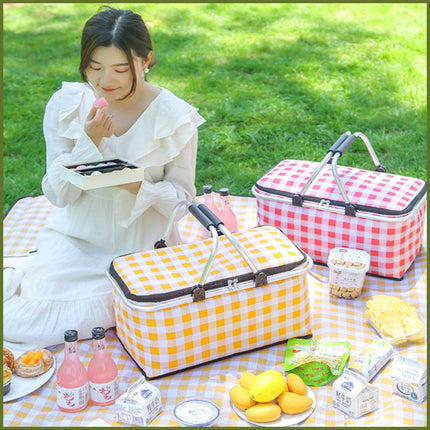 مفرش وسلة رحلات لحفظ الطعام والشراب Lunch Bag Double Handle Foldable For Picnic