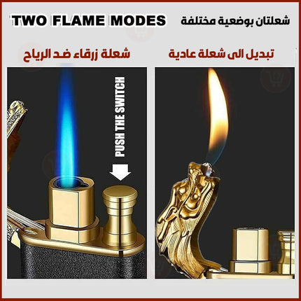 ولاعة على شكل أسد أو تنين ضد الرياح Lion and Dragon  Lighter wind proof