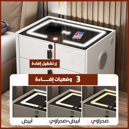 درج ثلاثي (كوميدينا)إلكـترونية عصرية  Smart Bedside Table Nordic Simple Modern Locker