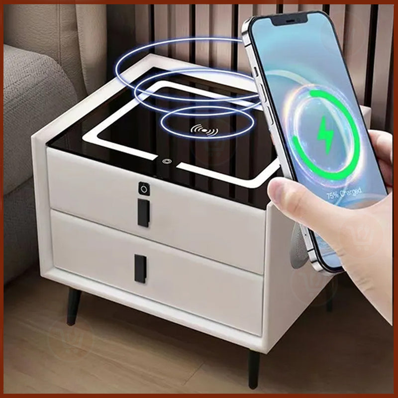 درج ثلاثي (كوميدينا)إلكـترونية عصرية  Smart Bedside Table Nordic Simple Modern Locker
