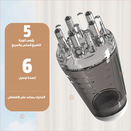جهاز توزيع زيت الشعر مع تدليك فروة الرأس