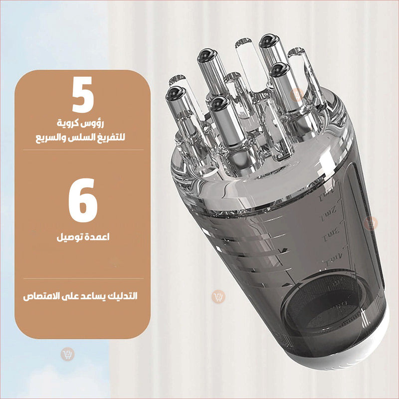 جهاز توزيع زيت الشعر مع تدليك فروة الرأس