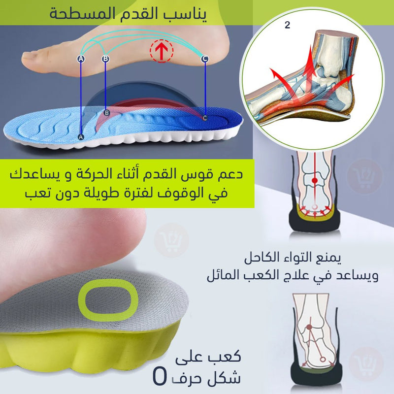 ضبانة للأحذية طبية معالجة للألم والتعرق 4D Latex Sport Insoles Super Soft High Elasticity Shoe