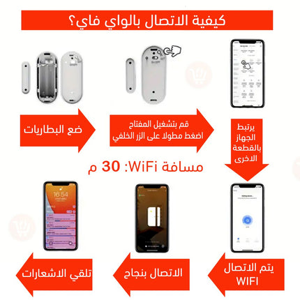 مستشعر حركة الدروج والنوافذ والابواب مع تنبيه