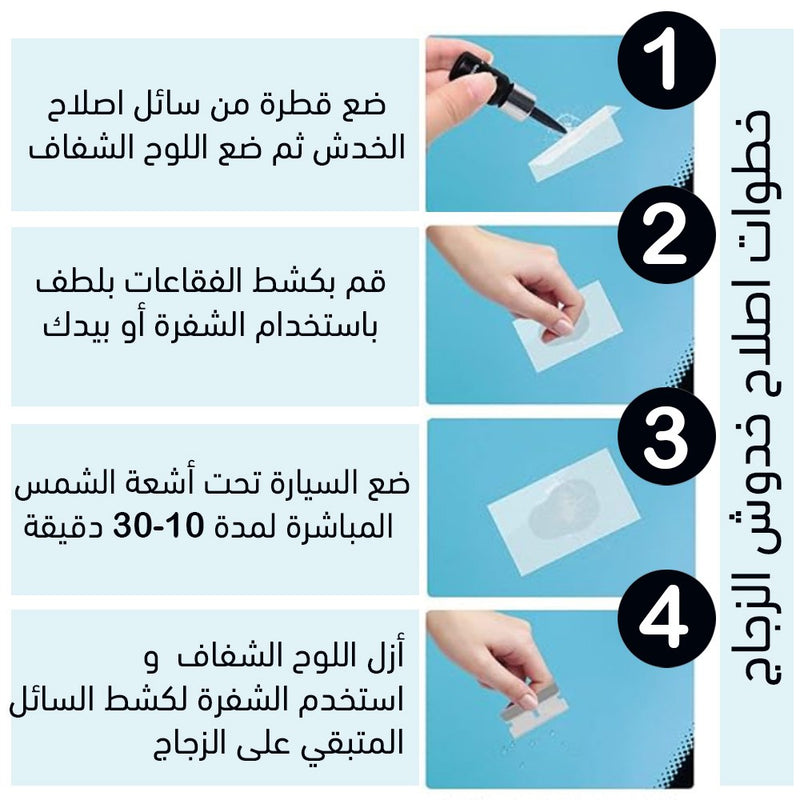مادة اصلاح  الزجاج المكسور والمشعور الفعالة
