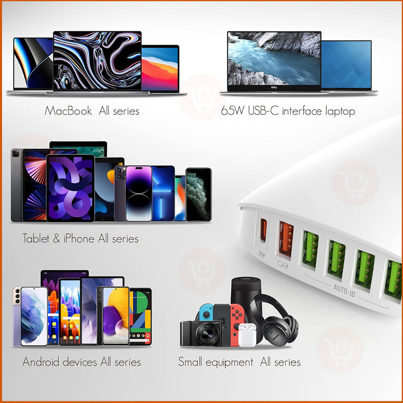 شاحن سريع بـ6 منافذ  ldnio charger 6 usb port a6537 usb
