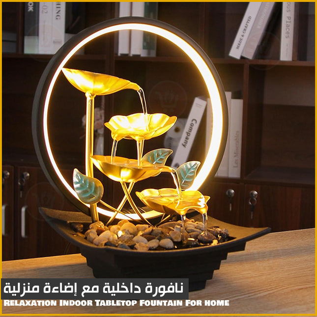 نافورة داخلية مع إضاءة منزلية Relaxation Indoor Tabletop Fountain For home