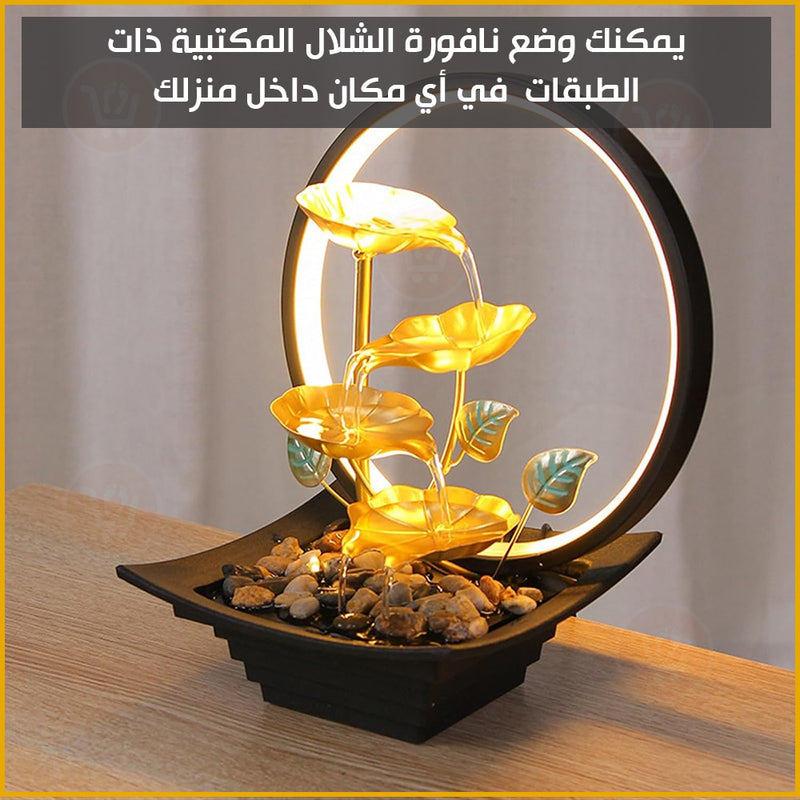 نافورة داخلية مع إضاءة منزلية Relaxation Indoor Tabletop Fountain For home