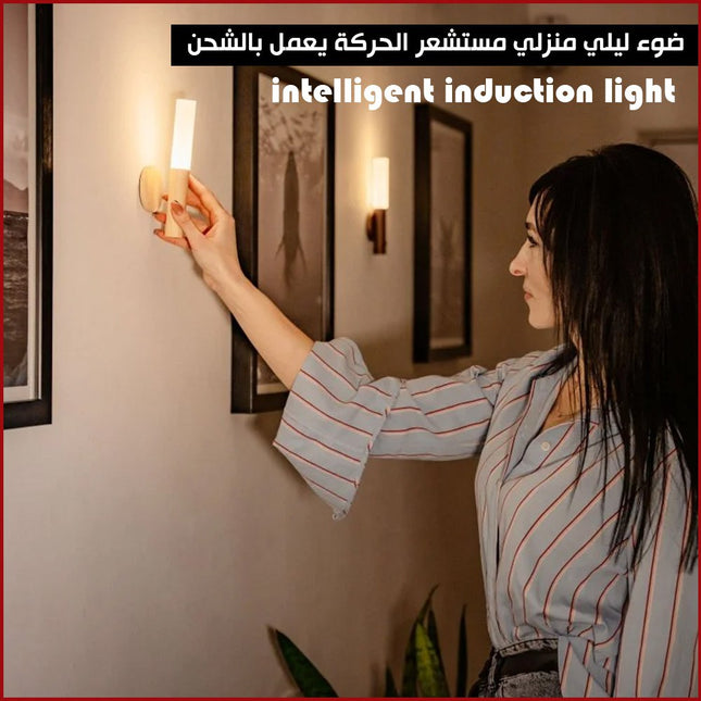 ضوء بوضعيتين الاضاءه او علي الحركه شحن داخلي متنقل intelligent induction light