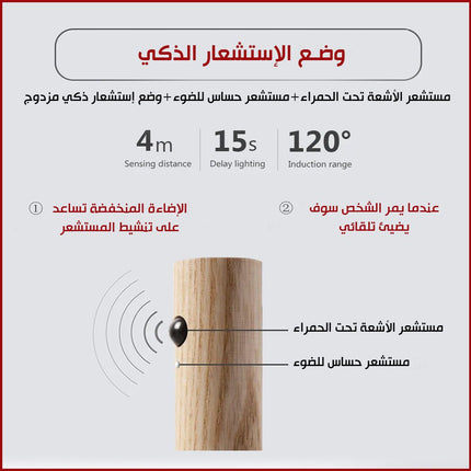 ضوء بوضعيتين الاضاءه او علي الحركه شحن داخلي متنقل intelligent induction light