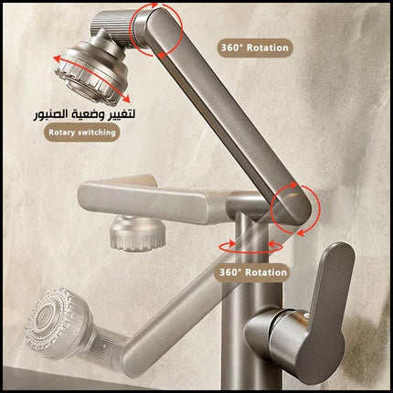 حنفية بصنبور قابل للتعديل والدوران Fashionable and Practical Kitchen Sink Faucet