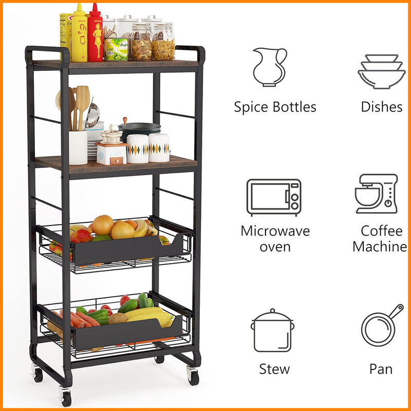 رفوف خشبية و دروج معدنية للمطبخ  Wooden shelves and metal drawers for the kitchen