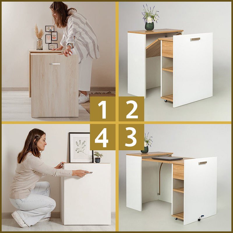 طاولة مكتبية خشبية قابلة للتمدد Extendable wooden office table