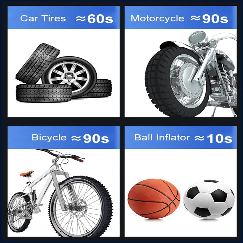 منفاخ عجل سيارات تعمل بالشحن Tire Inflator 150PSI Cordless Handheld Air Compressor For  Bike