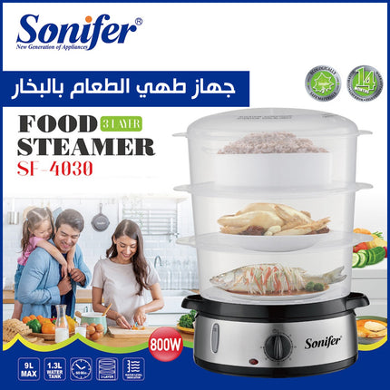 جهاز طهي الطعام بالبخار Sonifer food steamer 3 layers sf-4030