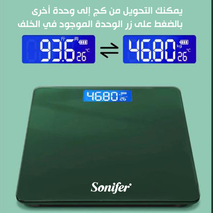 ميزان لقياس وزن الجسم تعمل بالبطاريات sonifer Digital Body Scale sf-1911