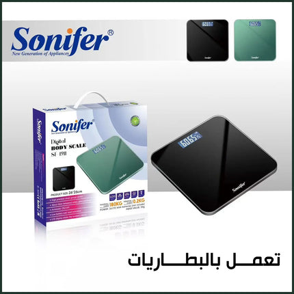 ميزان لقياس وزن الجسم تعمل بالبطاريات sonifer Digital Body Scale sf-1911