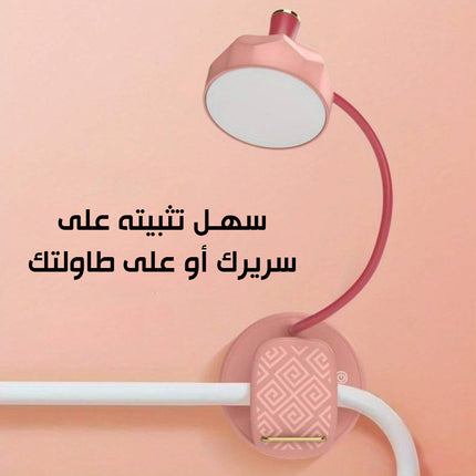 مصباح تيبل لامب وملقط تثبيت وإضاءة ليد يعمل بالشحن  Chinese Style Lamp