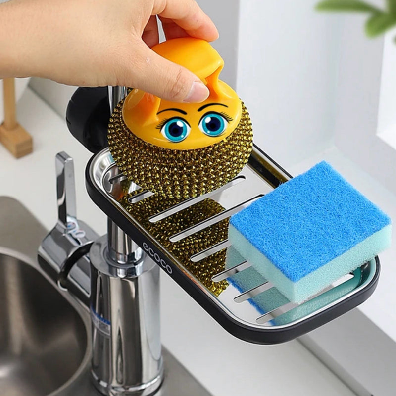 ستاند ستانلس يثبت على حنفية المطبخ ECOCO  sponge holder for the sink