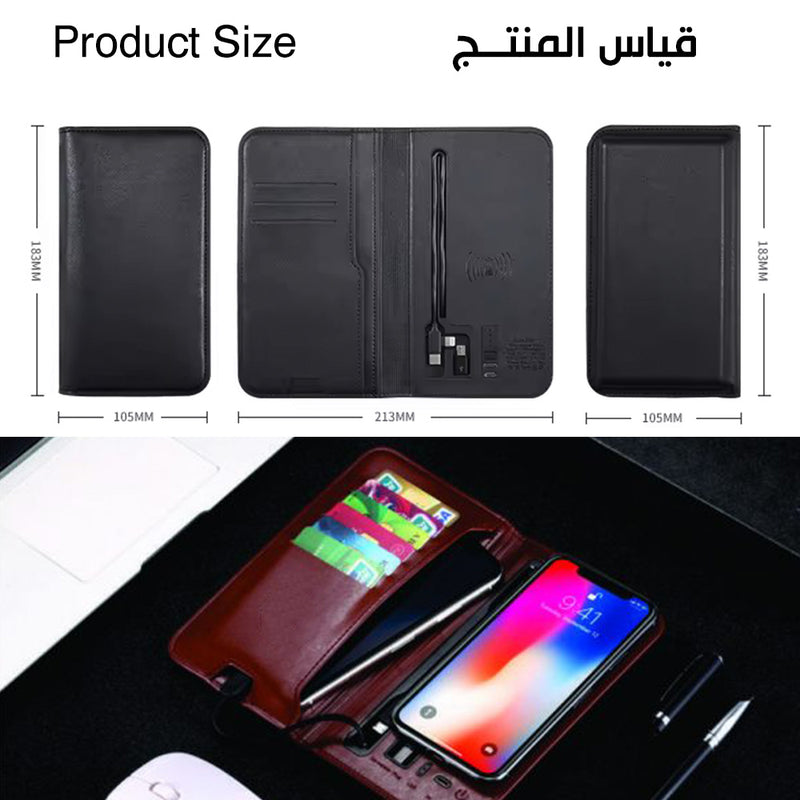 محفظة ذكية  مع باوربانك شحن موبايل  Smart wallet with power bank and mobile charging