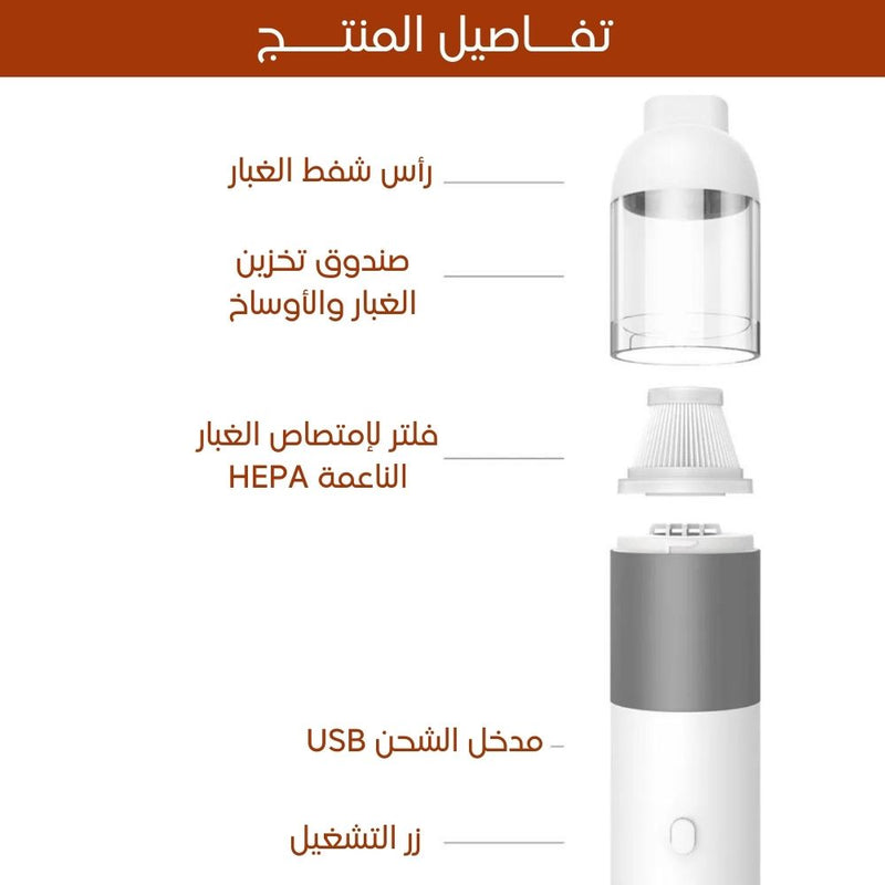 مكنسة سيارة شفط ونفخ تعمل بالشحن remax 2 in 1 Portable Car Vacuum Cleaner + Air Duster