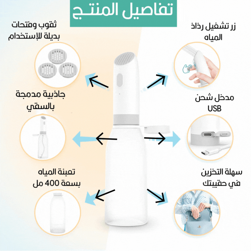 شطاف المسافر يعمل بالشحنPortable Flushing Device