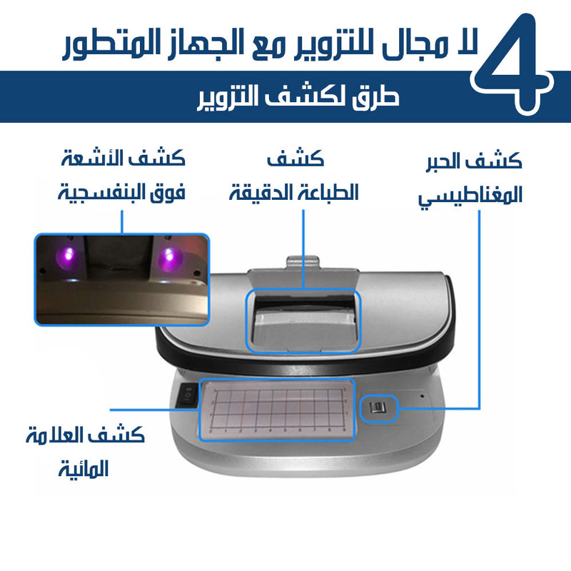 جهاز كشف تزوير النقود والاوراق الرسمية بعدسة مكبرة
