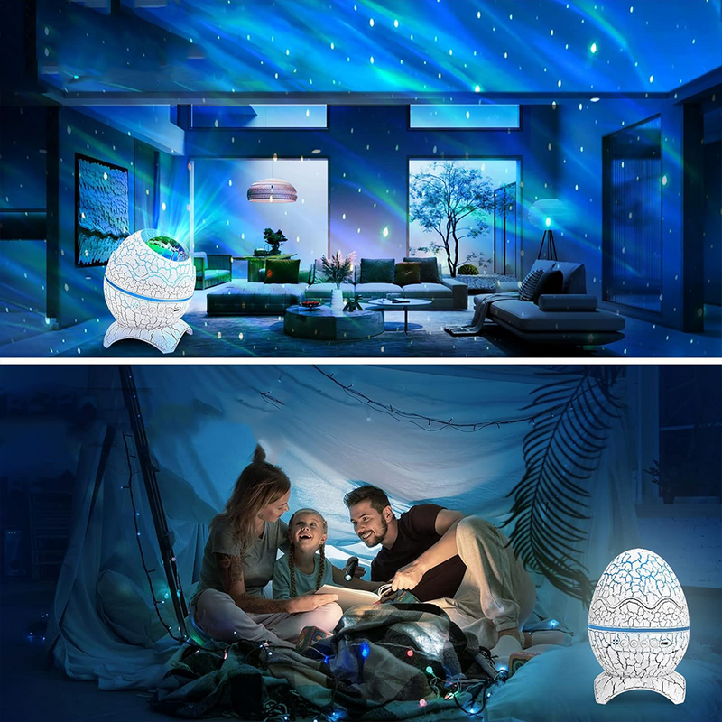 بروجيكتور إضاءة على شكل بيض يعمل بالشحن مع ريموت LED Starry Sky Projector
