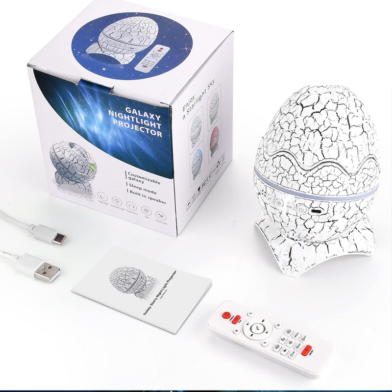 بروجيكتور إضاءة على شكل بيض يعمل بالشحن مع ريموت LED Starry Sky Projector